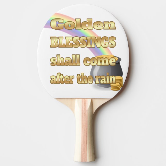 Pot av Guld i slutet av regnbågen Pingisracket (Framsidan)