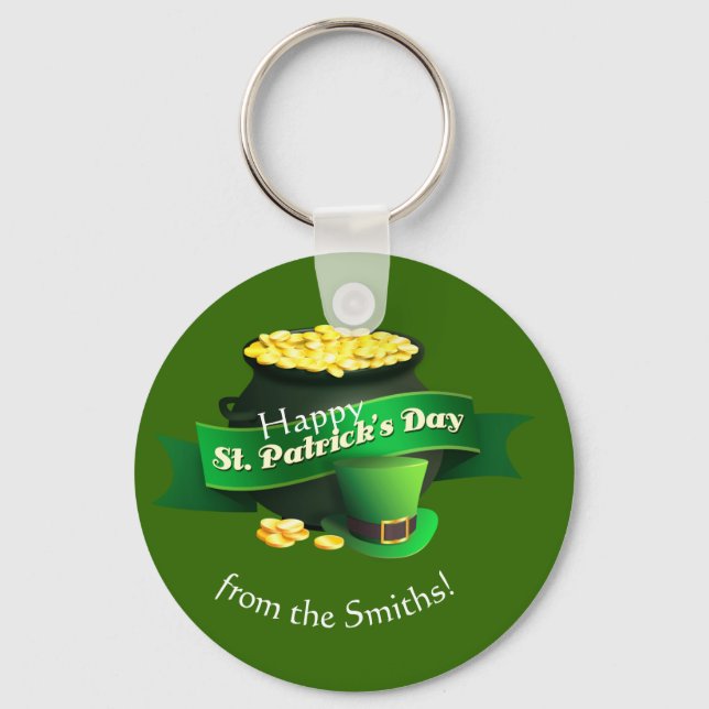 Pot av Guld St patrick's day Nyckelring (Framsida)