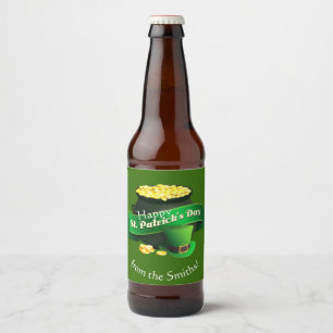 Pot av Guld St patrick's day Ölflaska Etikett