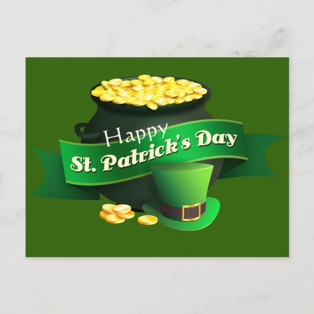 Pot av Guld St patrick's day Vykort (Framsida)