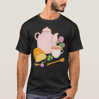 Pot av Honung Tea Bread Kopp och Flowers T Shirt
