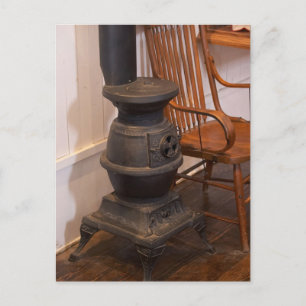 Pot Belly Stove Vykort