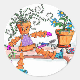 Pot dam runt klistermärke