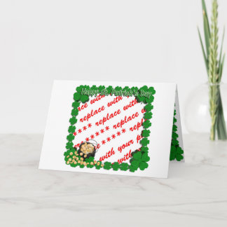 Pot Guld w/Klöver Framing för St patrick's day Kort