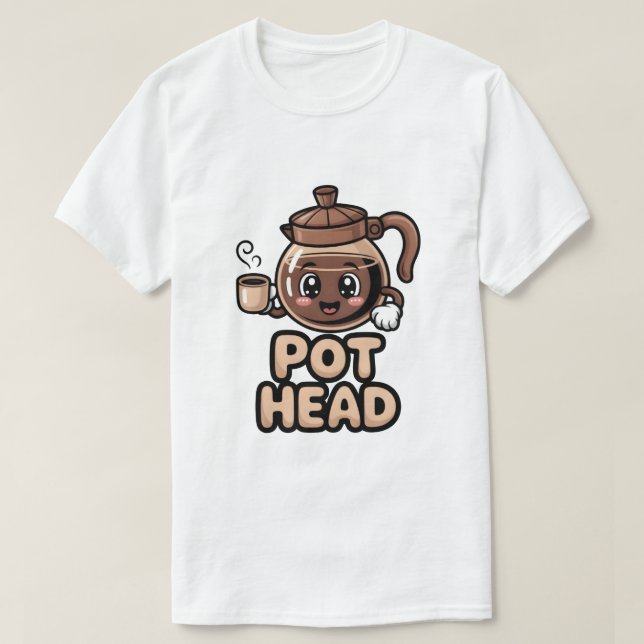 Pot Head Cute Kawaii Cafe Funny Coffee Lover Gift T Shirt (Design framsida)