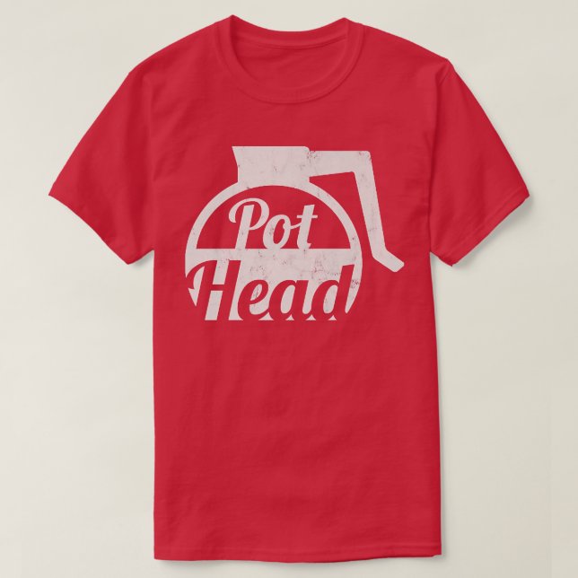 Pot Head Hett Coffee Funny T Shirt (Design framsida)