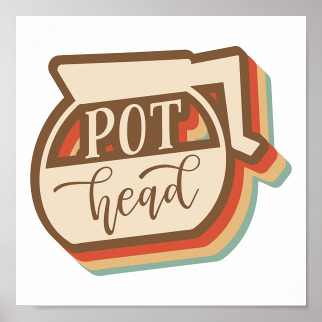 Pot Head | Kaffe av Retro Stil Poster (Framsidan)