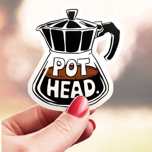 Pot Head Kaffeälskare Vinyl Klistermärken