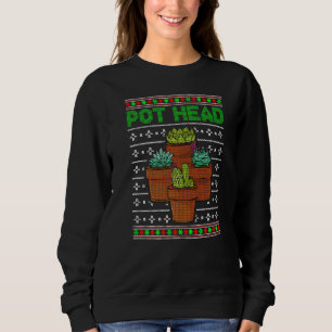 Pot Head Succulent Plant Cactus Funny jul T Shirt