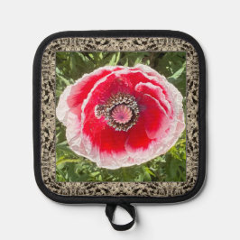 Pot Holder med Red and White Poppy
