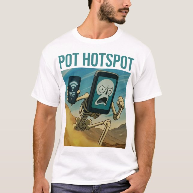 Pot Hotspot Skeleton Spicy Meme Chaos T Shirt (Framsida)