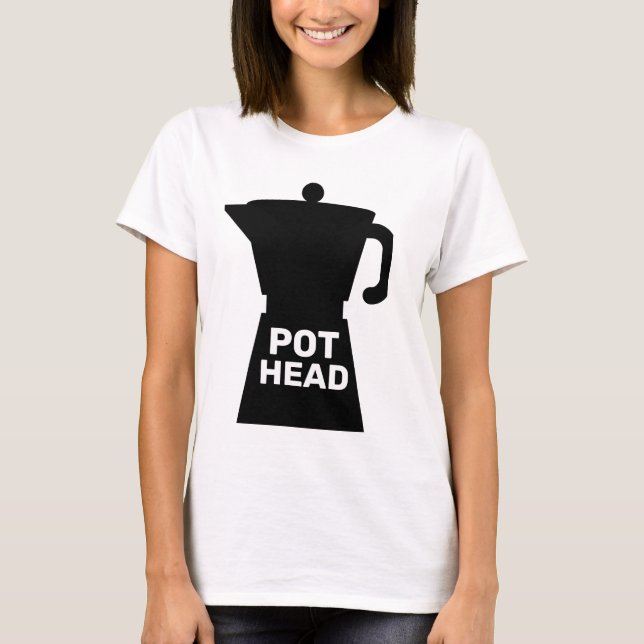 POT HUAD FUNNY COFFEE T SHIRT (Framsida)