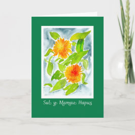 Pot Marigolds Mors dag-kort: Welsh Hälsning Kort