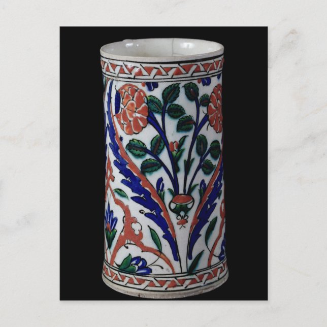 Pot med blommigt dekoration, Iznik Vykort (Framsida)