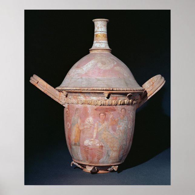 Pot med en scen där kvinnor badar poster (Framsidan)