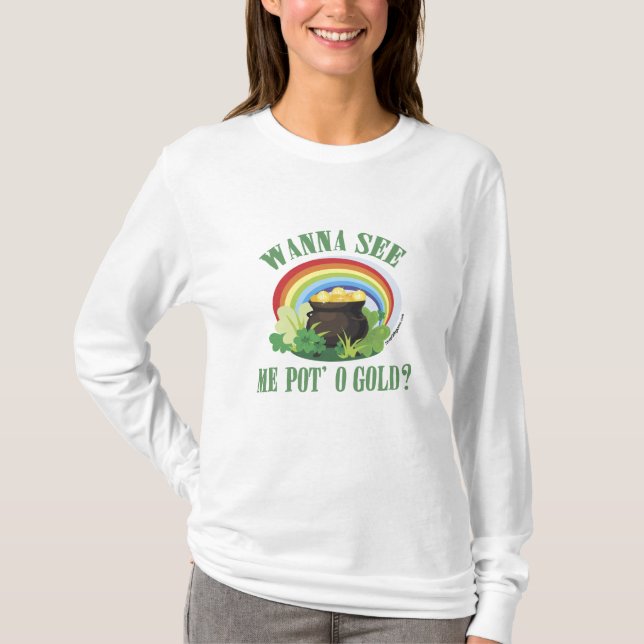 Pot O' Guld St Paddy's GiSoftware Tee Shirt (Framsida)