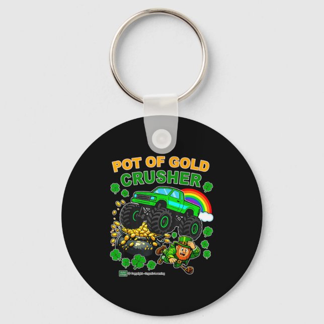 Pot of gold crusher monster truck st. patrick's da nyckelring (Framsida)