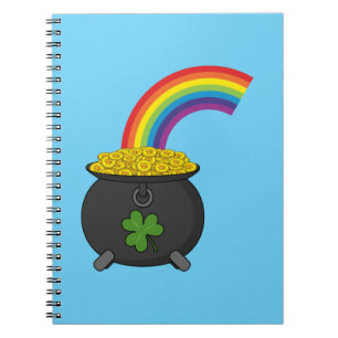 Pot of Guld Rainbow Tecknad Anteckningsbok