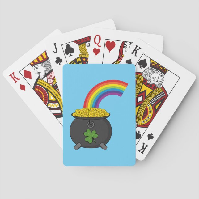 Pot of Guld Rainbow Tecknad Casinokort (Baksidan)