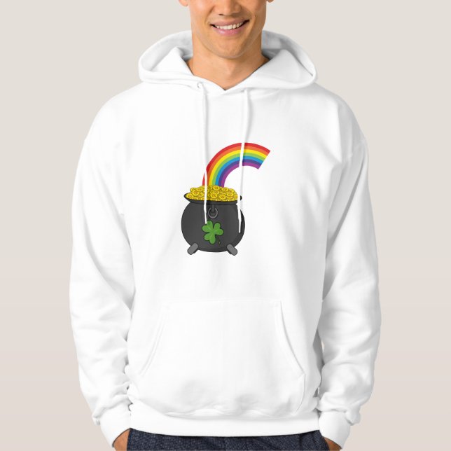 Pot of Guld Rainbow Tecknad Hoodie (Framsida)