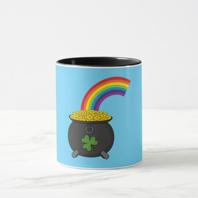 Pot of Guld Rainbow Tecknad Mugg (Center)