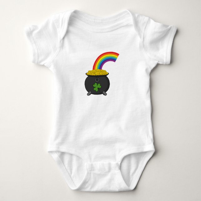 Pot of Guld Rainbow Tecknad T Shirt (Framsida)