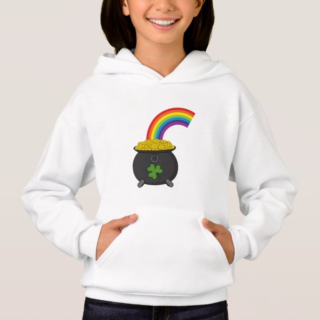 Pot of Guld Rainbow Tecknad T Shirt (Framsida)