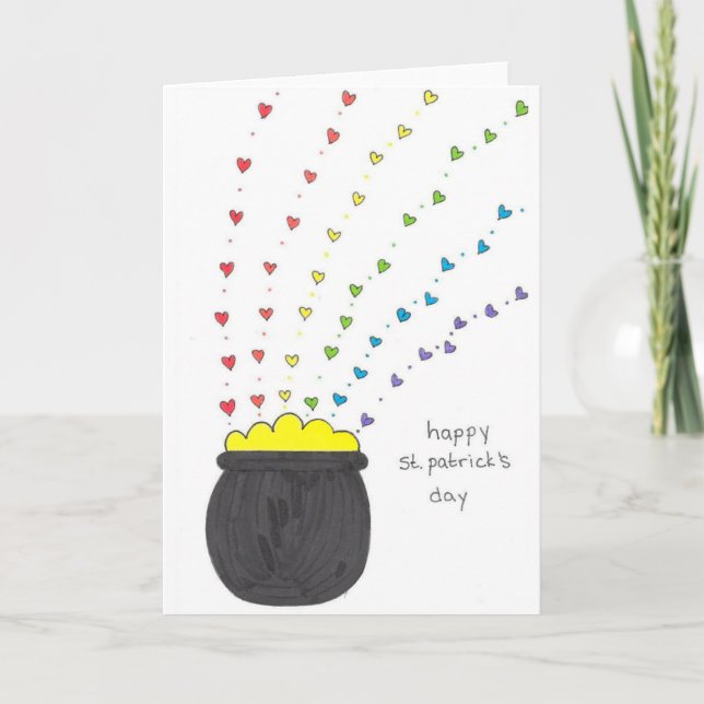 Pot of Guld St. Patrick's Day Folding Card Helgkort (Framsida)
