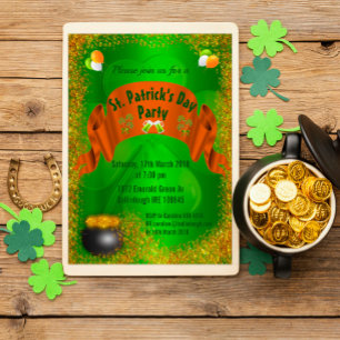 Pot of Guld St. Patrick's Day Investigation Inbjudningar