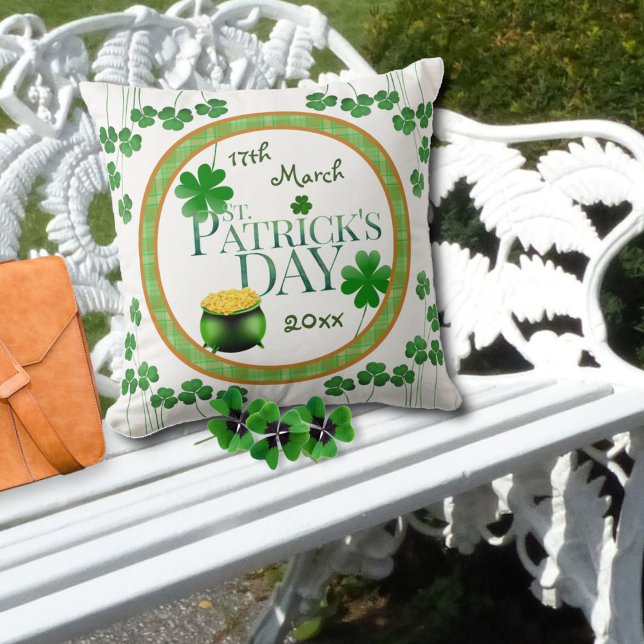 Pot o'Guld Shamrock St patrick's day Kudde (Skapare uppladdad)