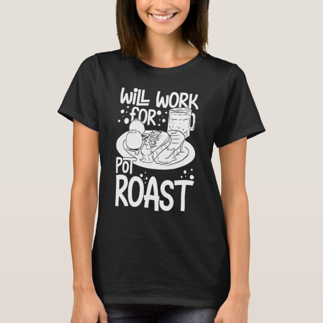 Pot Roast Recipe Långsam Cooker Beef Kött Seasonin T Shirt (Framsida)