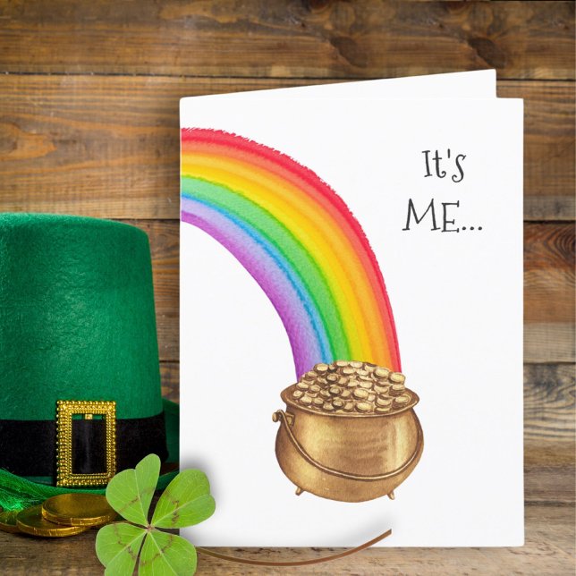 Pot-St patricks day för Guld Rainbow Funny Meddelande (Skapare uppladdad)