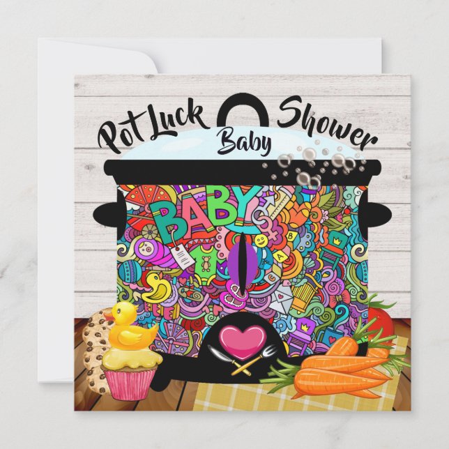 Pot Tur Baby Shower Inbjudningar (Framsida)