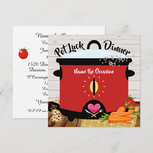 Pot Tur-inbjudan Inbjudningar (Fram/baksida)