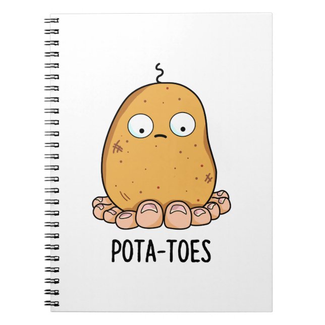 Pota toes cute Potato with Toes Pun Anteckningsbok (Framsidan)