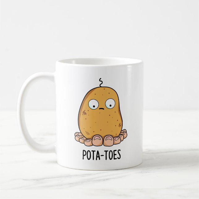 Pota-toes Funny Potato with Toes Pun Kaffemugg (Vänster)