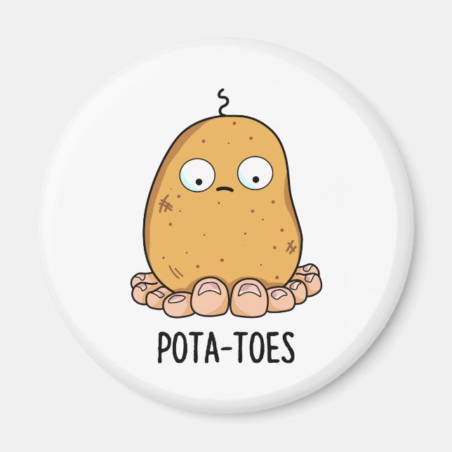 Pota-toes Funny Potato with Toes Pun Magnet (Framsidan)