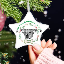 Potaka Hund Personlig Hand Teckning Julgransprydnad Keramik