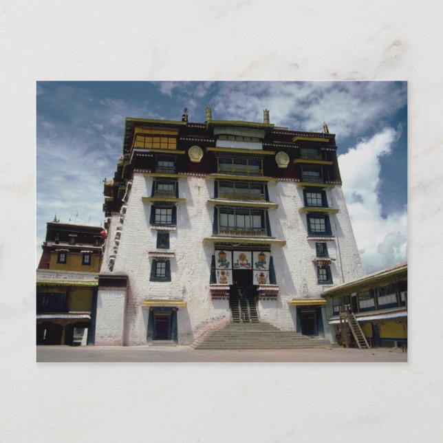 Potala inre domstol, Tibet, China Vykort (Framsida)