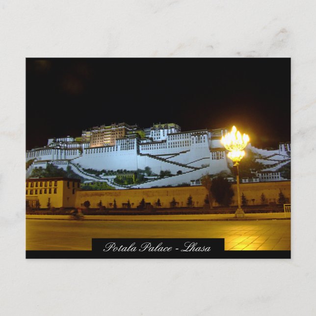 Potala Palace, Lhasa, Buddhist Castle, Tibet Vykort (Framsida)