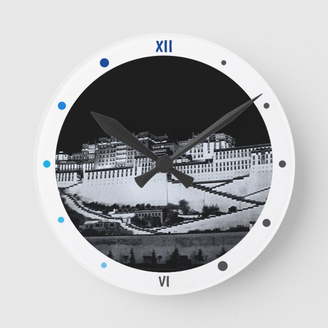 Potala Palace, Lhasa på natten, Tibet (klockan) Rund Klocka (Framsida)