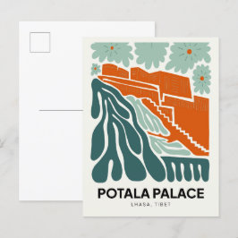Potala Palace Lhasa Tibets blommigt för abstrakt Vykort