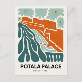 Potala Palace Lhasa Tibets blommigt för abstrakt Vykort
