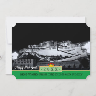 Potala Palace och Gott nytt år! Kort /Lhasa tibet