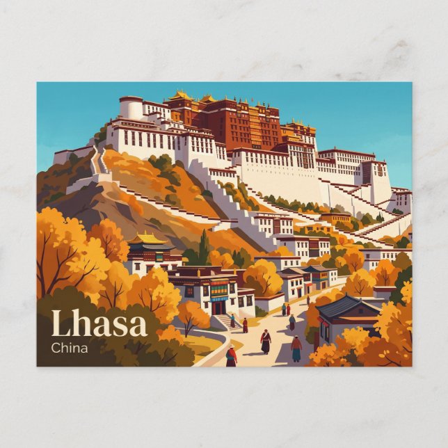 Potala-palats Kina Vykort (Framsida)