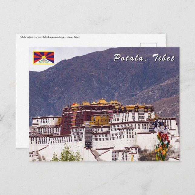Potala-palatset i Lhasa - Tibet Vykort (Fram/baksida)