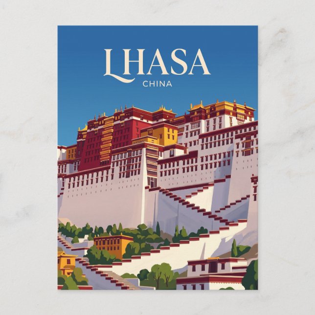 Potala-palatset Kina Vykort (Framsida)
