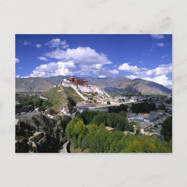Potala-palatset på bergskedjan från aher vykort (Framsida)