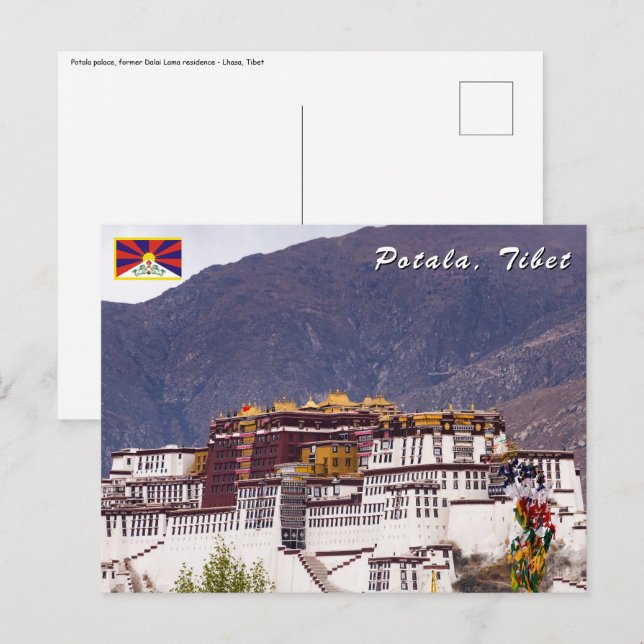 Potalapalatset i Lhasa - Tibet Vykort (Fram/baksida)