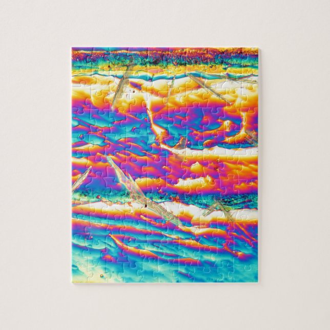 Potassiumhydroxide under ett mikroskop pussel (Vertikal)